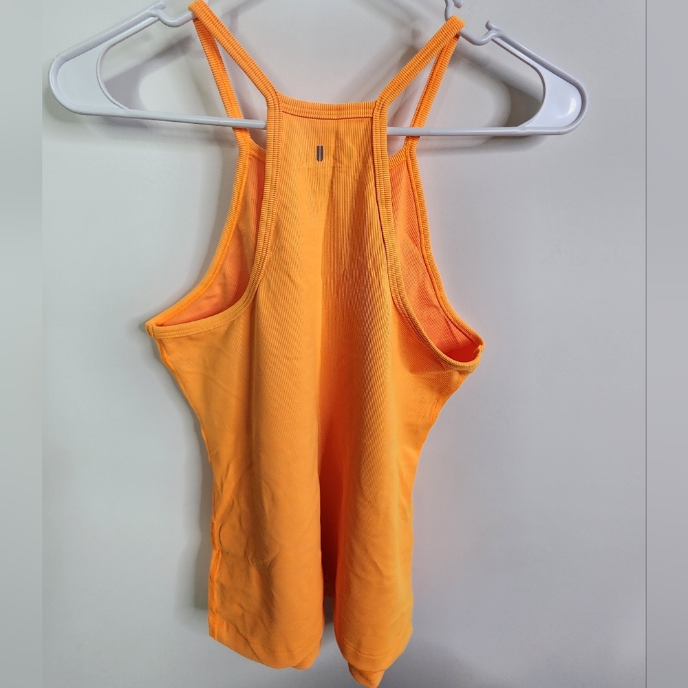 NOBULL Women's Vibrant Orange High Neck Ribbed Tank, Large - Picture 4 of 6